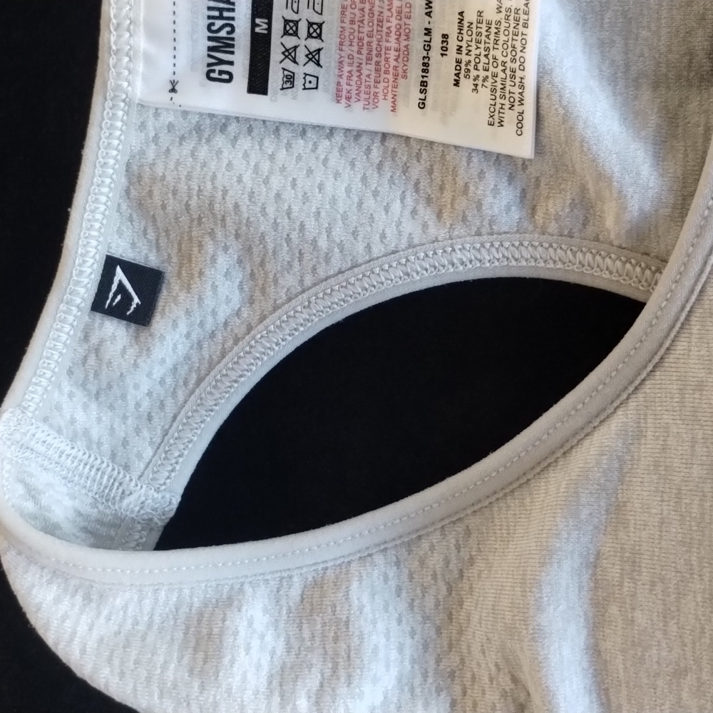 Gymshark Vital Seamless 2.0 Light Grey Marl Sports Bra Medium - Large - Picture 6 of 8